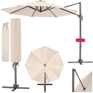 Tectake Parasol DARIA 300 cm avec pied déporté et housse de protection  