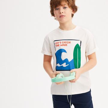 Oversized T-Shirt mit kurzen Ärmeln und Print