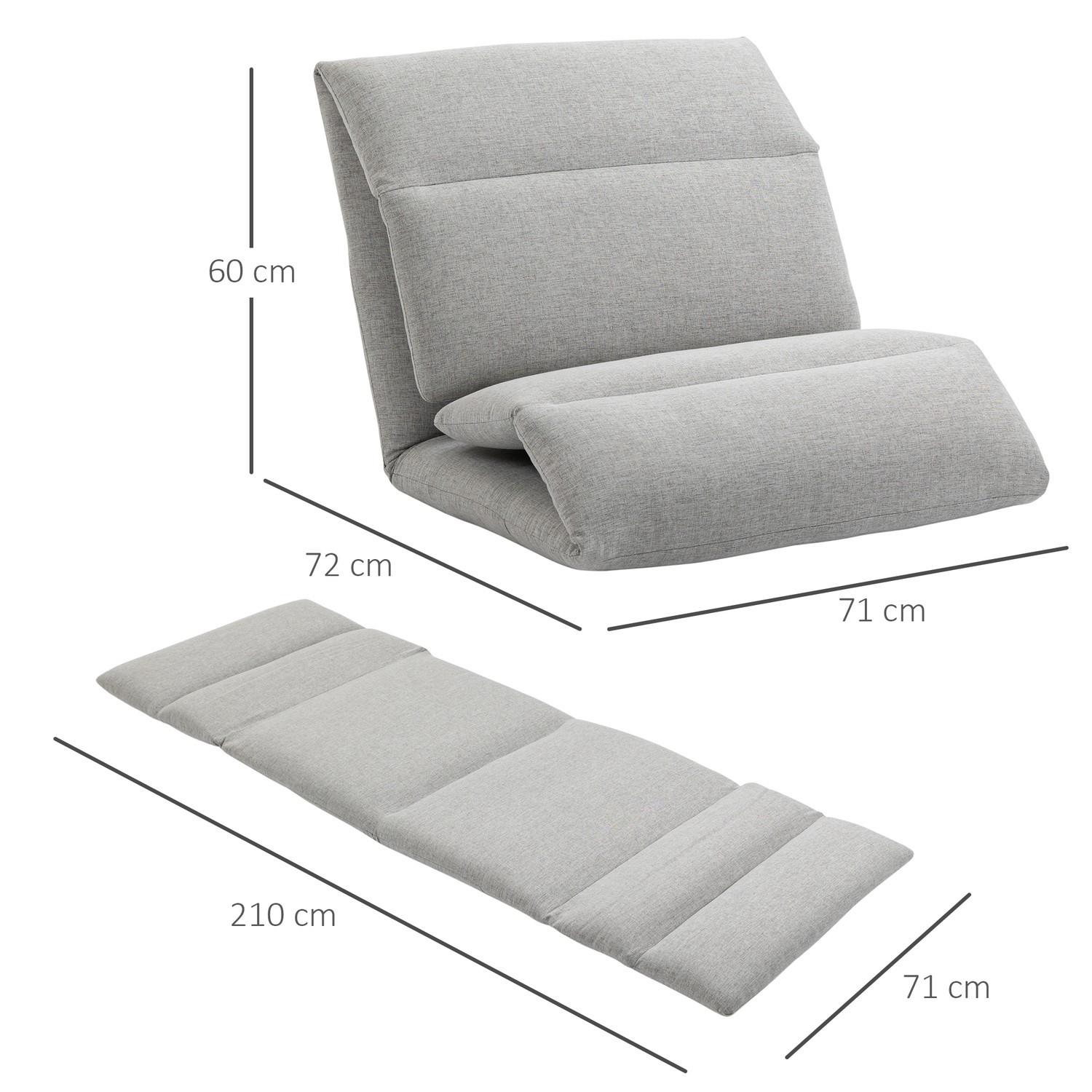 Northio Chaise De Sol, Chaise De Sol Avec Dossier Réglable Sur 5 Niveaux, Canapé De Sol Pliant Avec Fonction D'Inclinaison, Coussin De Sol  