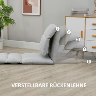 Northio Chaise De Sol, Chaise De Sol Avec Dossier Réglable Sur 5 Niveaux, Canapé De Sol Pliant Avec Fonction D'Inclinaison, Coussin De Sol  