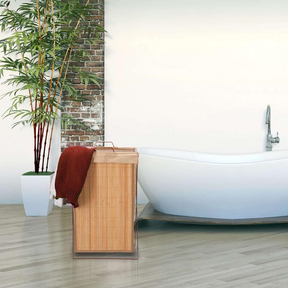 B2X Cesto per la biancheria in bambù  