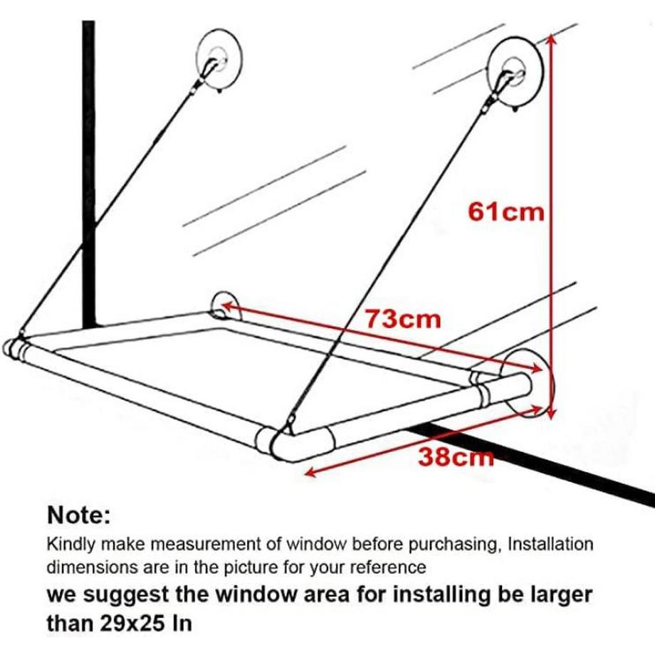 Alopini  Hamac pour chat fenêtre | pour grands chats jusqu'à 25 kg 