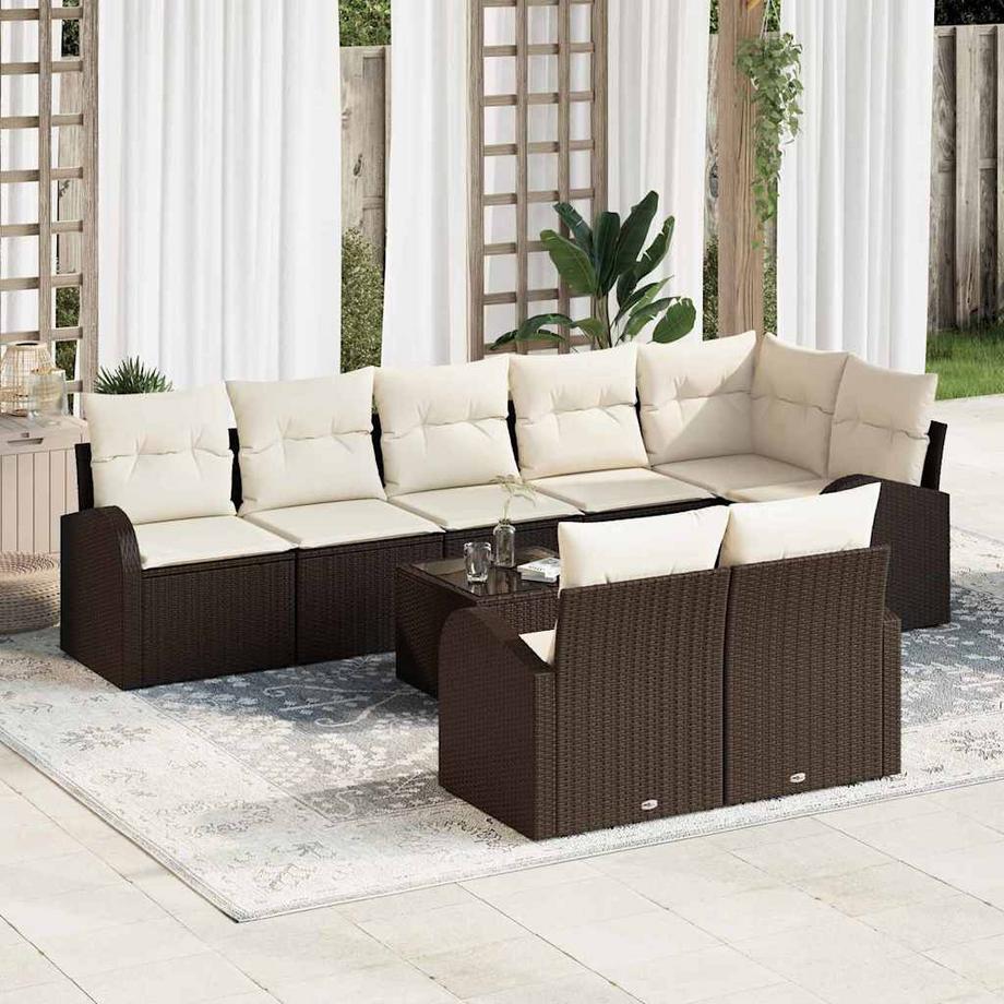 VidaXL Mobilier de jardin poly rattan  