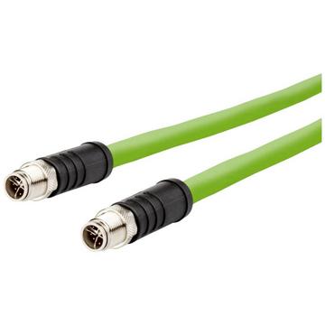 Câble Ethernet industriel M12, codage X, 2.0 m, connecteur M12 droit - connecteur M12 droit, torsion