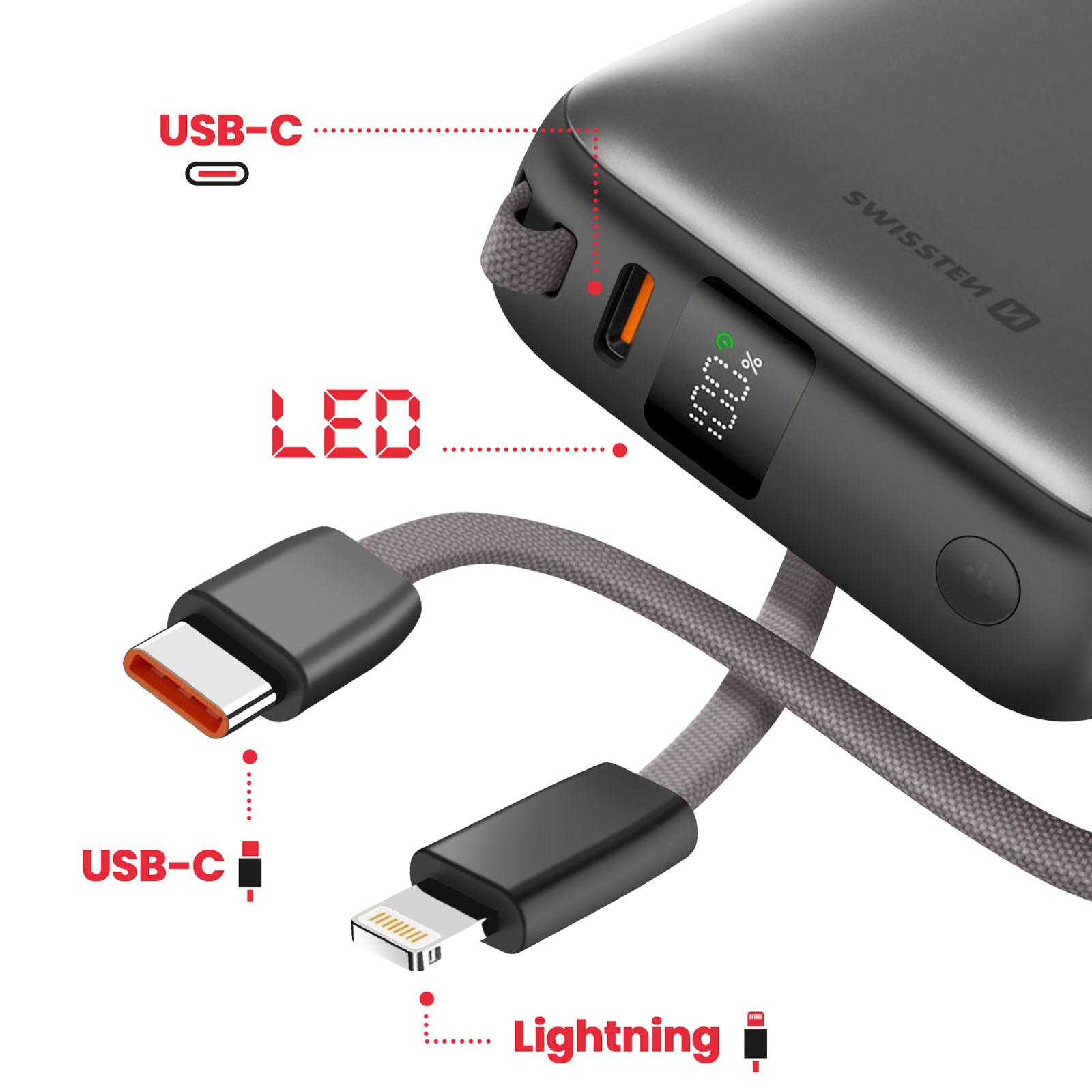 SWISSTEN  Externe Batterie 10000mAh Swissten Grau 
