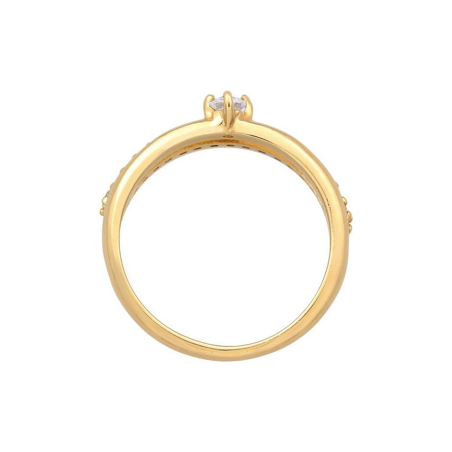 Elli  Bague Femmes Bague De Fiançailles Solitaire Étincelant Avec Cristaux De Zirconium 
