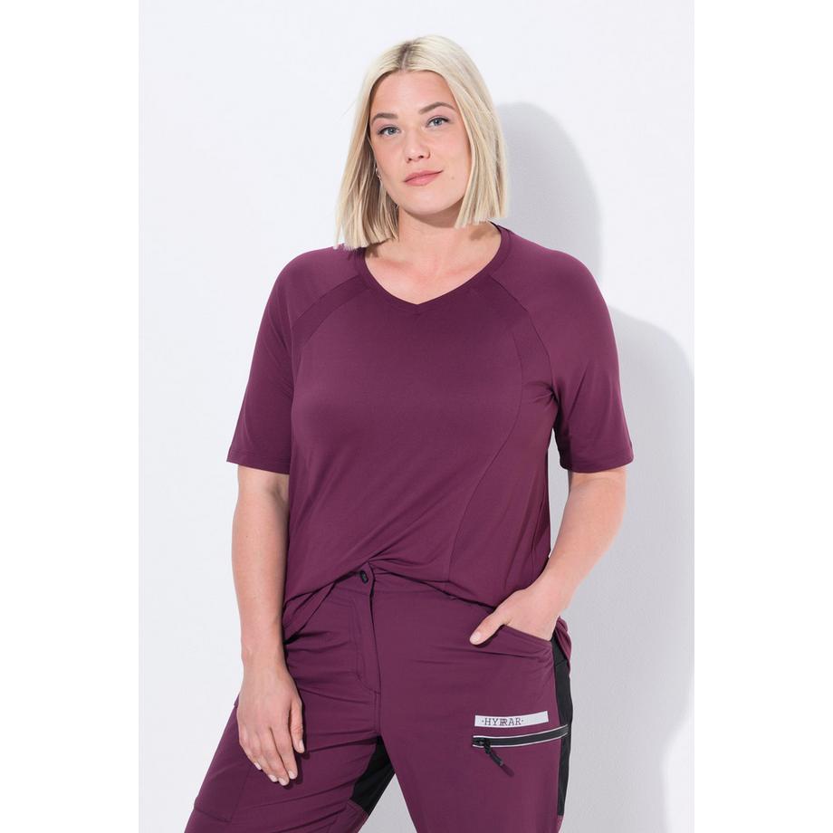 Ulla Popken Schnelltrocknendes V-Ausschnitt Halbarm Funktionsshirt  