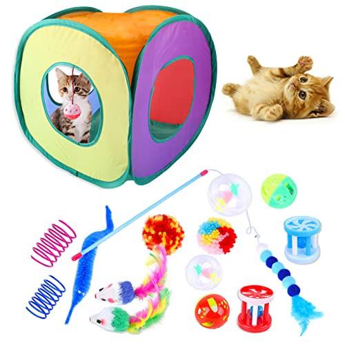 Alopini  Katzenspielzeug-Set, 15 Stück Kätzchenspielzeuge, interaktives Katzen Spielzeug 
