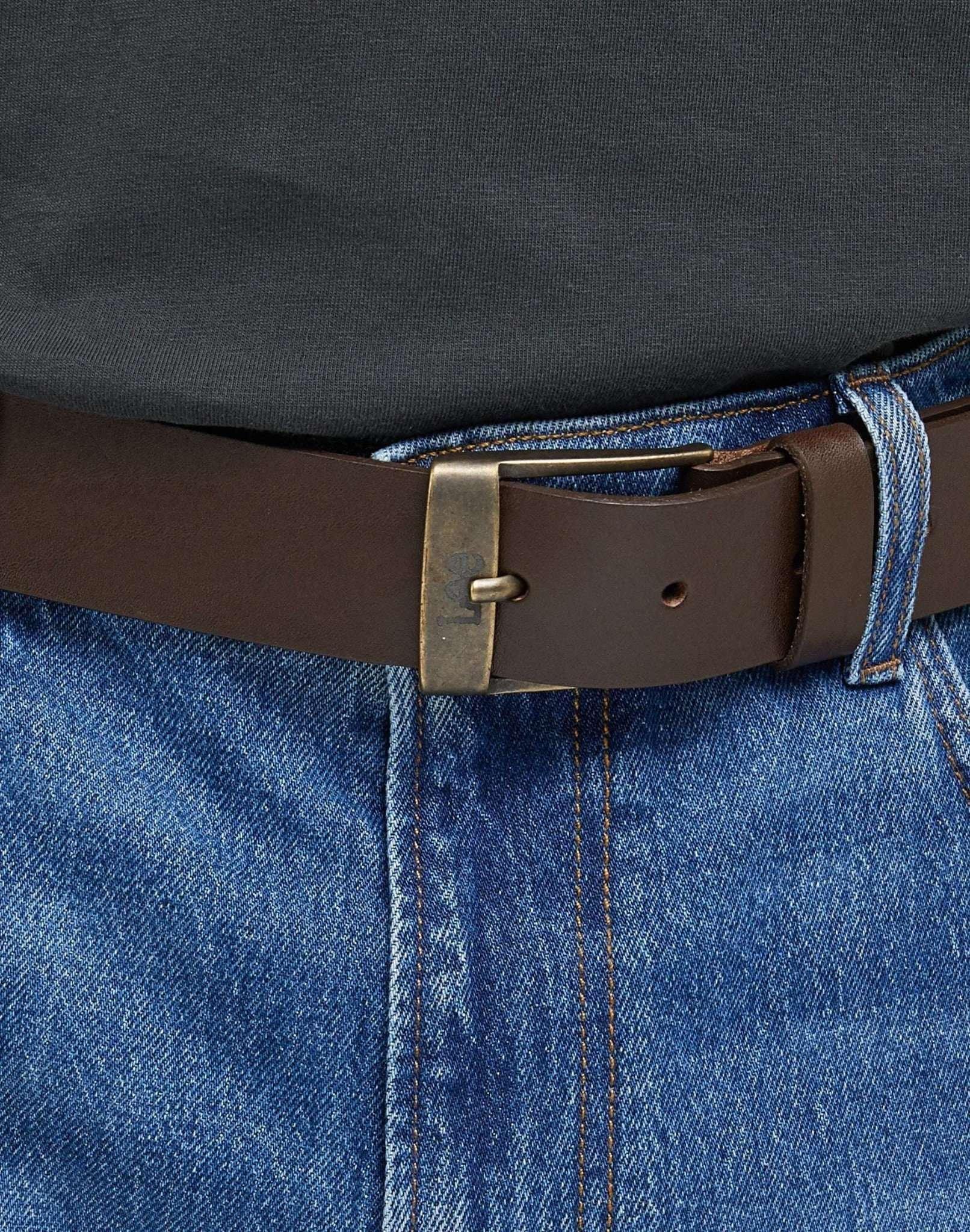 Lee  Ceinture Leather Belt Logo Buckle 