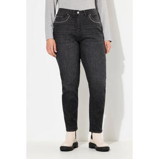 Ulla Popken  Mom-Jeans, weites Bein, Ziernieten, Komfortbund 