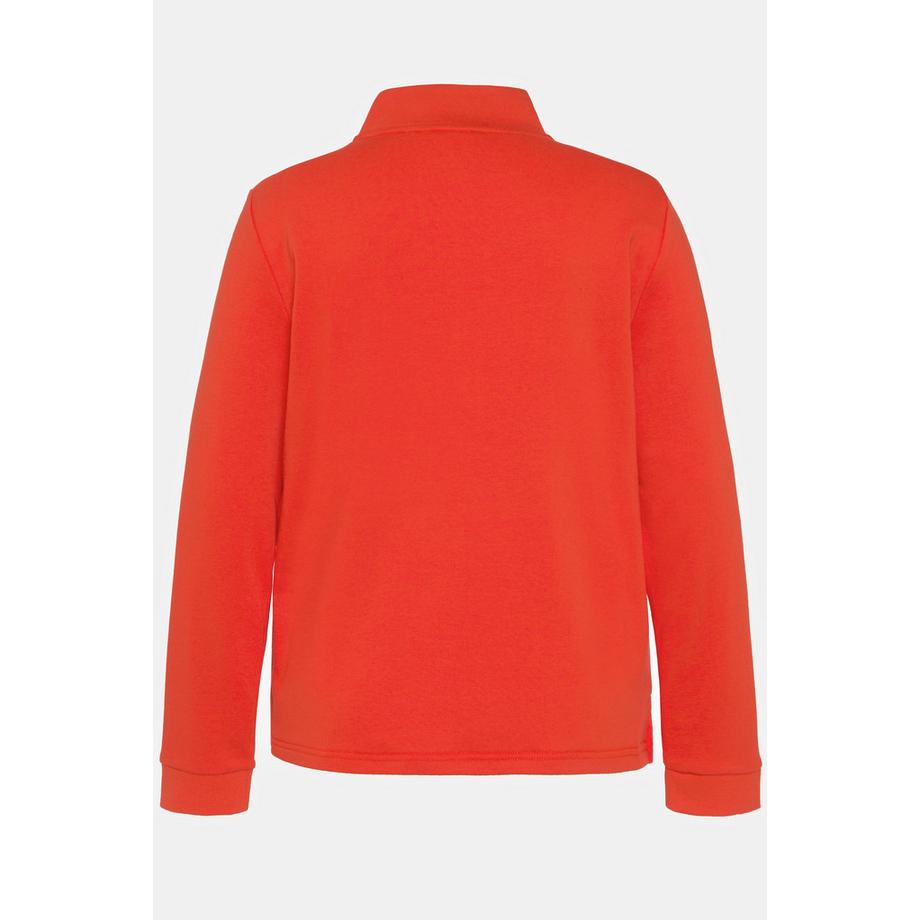 Ulla Popken Torre Eiffel Collo Alto Zip Maniche Lunghe Felpa  