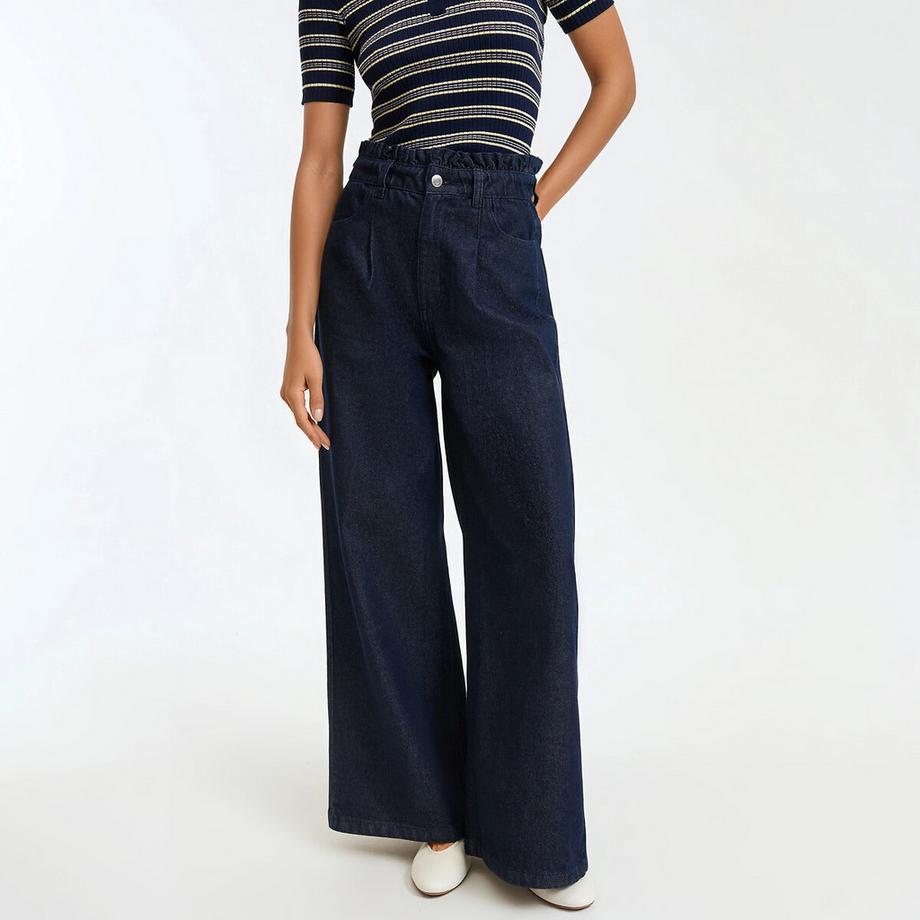 Weite Jeans im Paperbag-Schnitt