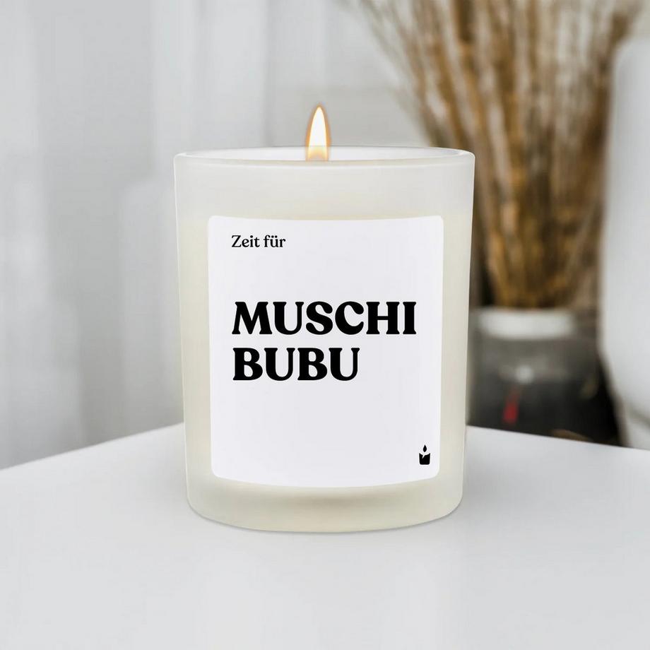 CandleHand Bougie parfumée blanche Zeit für Muschibubu  