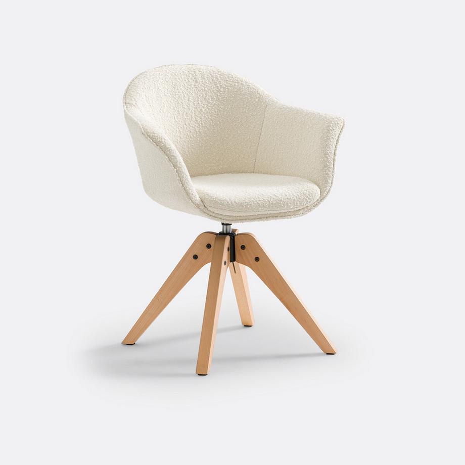 Drehbarer Bürostuhl aus Bouclé