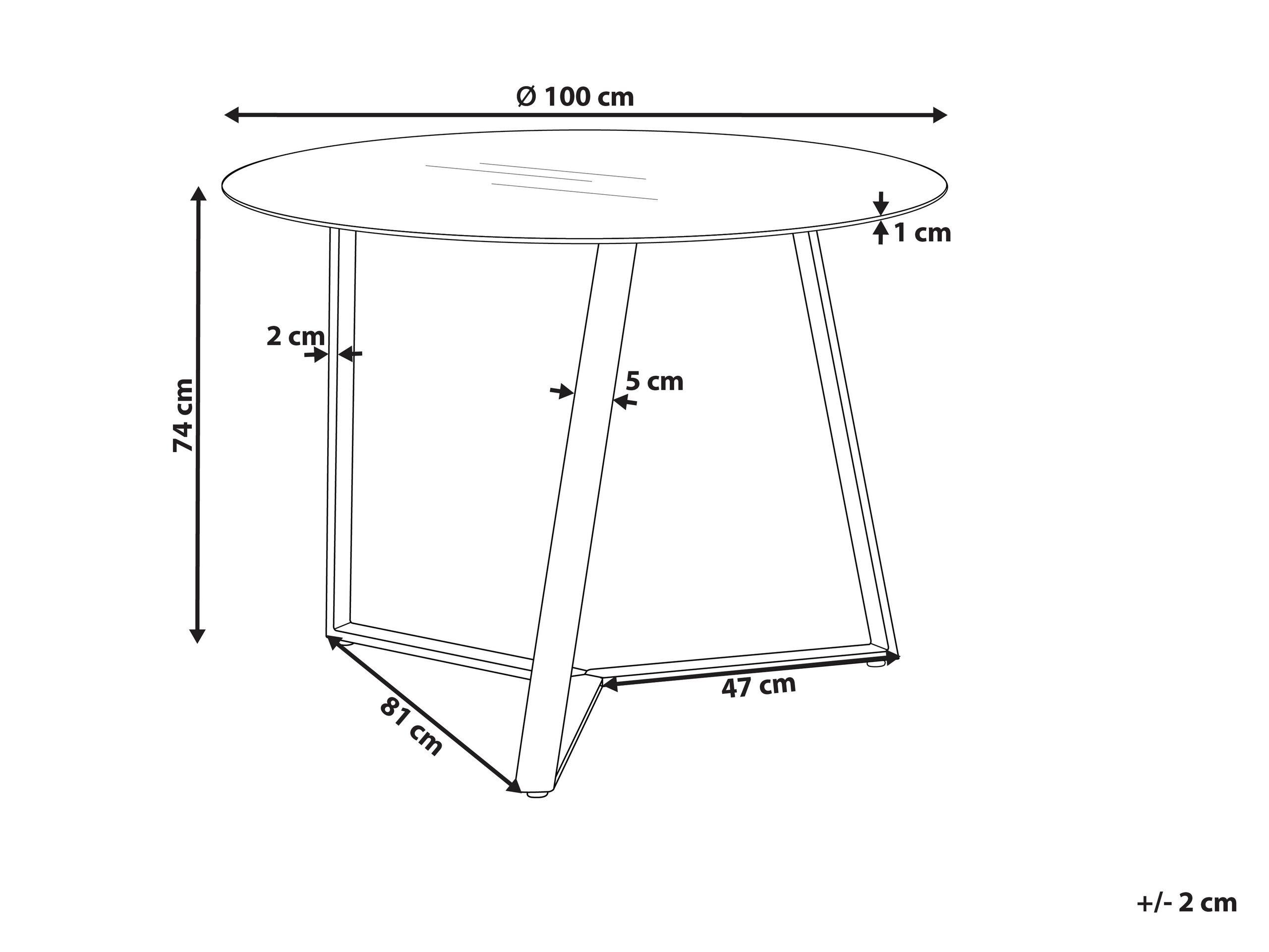 Beliani Table de repas en Verre de sécurité Moderne KEBRI  