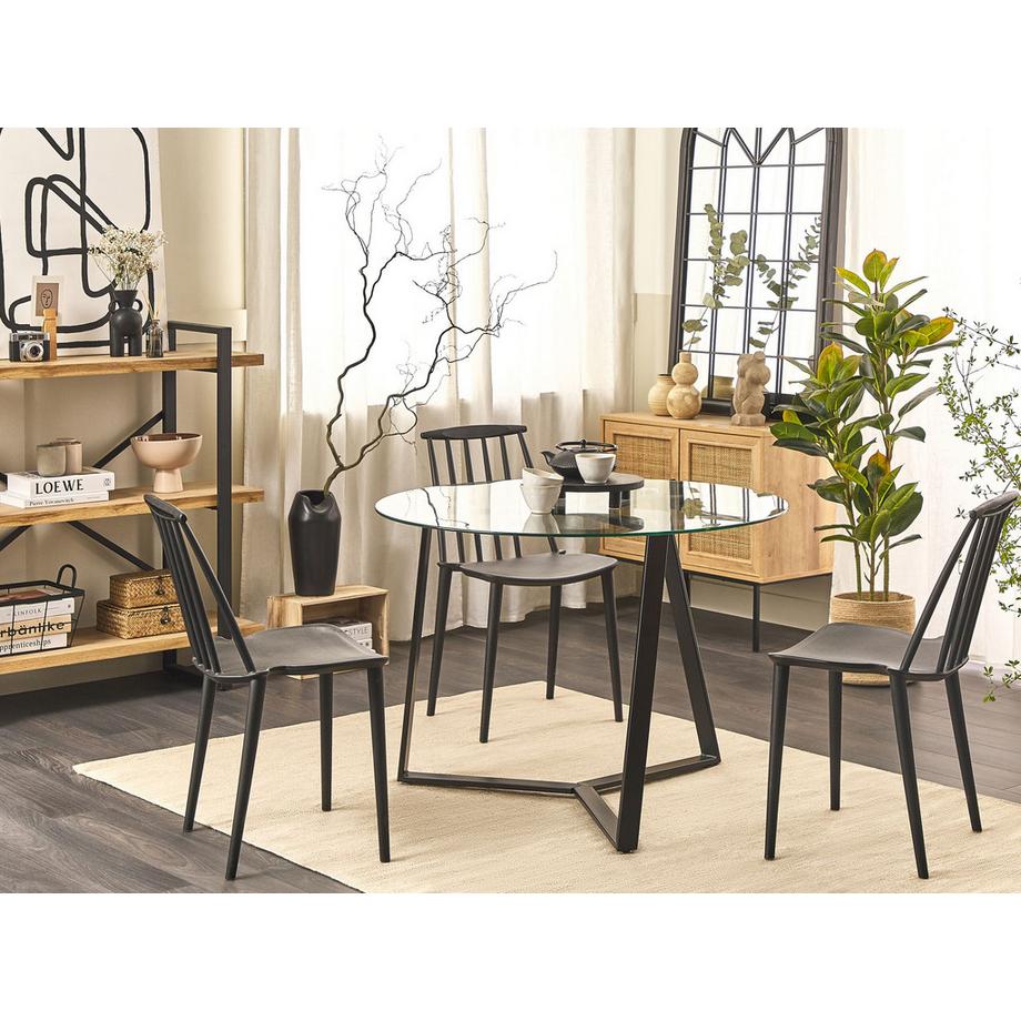 Beliani Esstisch aus Sicherheitsglas  KEBRI  