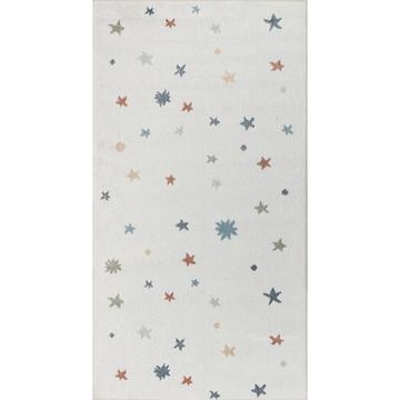 Tapis Enfant Lavable en Machine Étoiles Multicolore/Beige