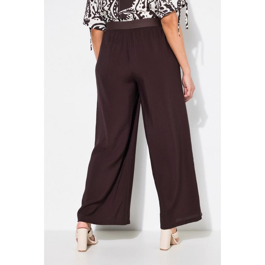 Ulla Popken Pantalon à Enfiler Jambe Large Texturé  