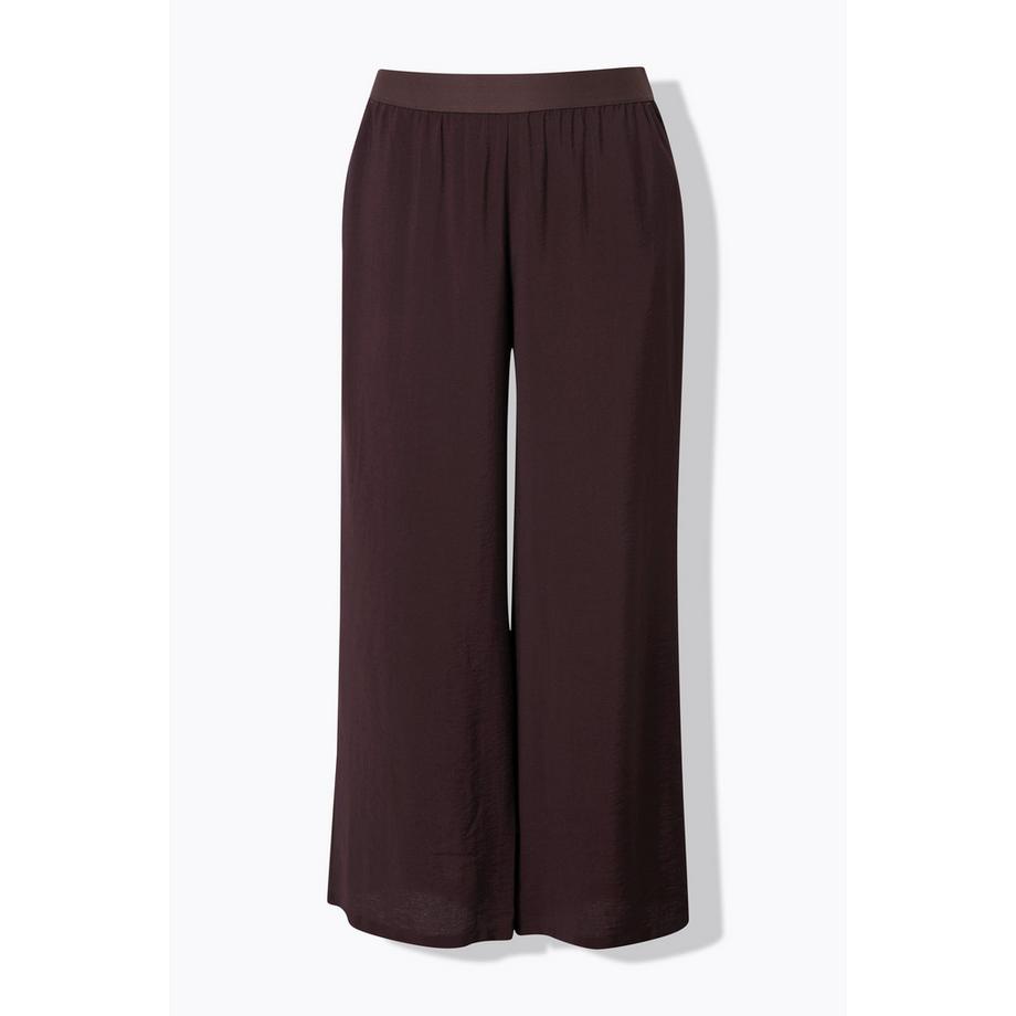 Ulla Popken Pantalon à Enfiler Jambe Large Texturé  