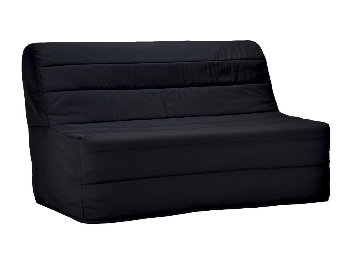 Vente-unique Schlafsofa Klappsofa - Stoff - Schwarz - COWBOY II  