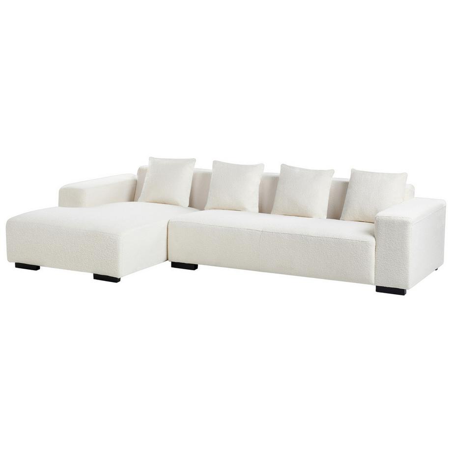 Beliani Canapé d'angle côté droit en Bouclé Scandinave LUNGO  