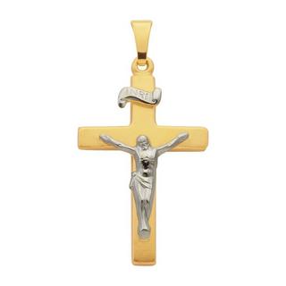 MUAU Schmuck  Anhänger Kreuz Gelbgold 750, 30x16mm 