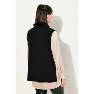 Ulla Popken  Gilet smanicato con cuciture laterali aperte e collo alto 