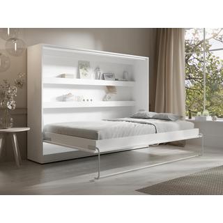 Vente-unique Letto estraibile 140 x 200 cm Apertura orizzontale manuale Con LED Bianco - RAPILI  