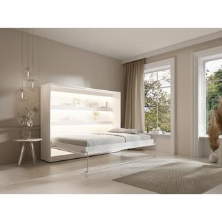 Vente-unique Letto estraibile 140 x 200 cm Apertura orizzontale manuale Con LED Bianco - RAPILI  