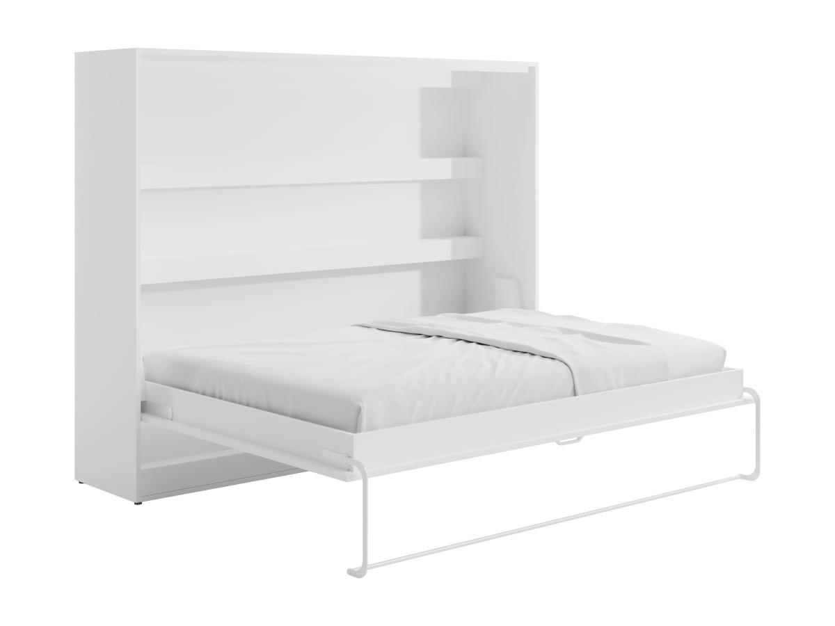 Vente-unique Letto estraibile 140 x 200 cm Apertura orizzontale manuale Con LED Bianco - RAPILI  