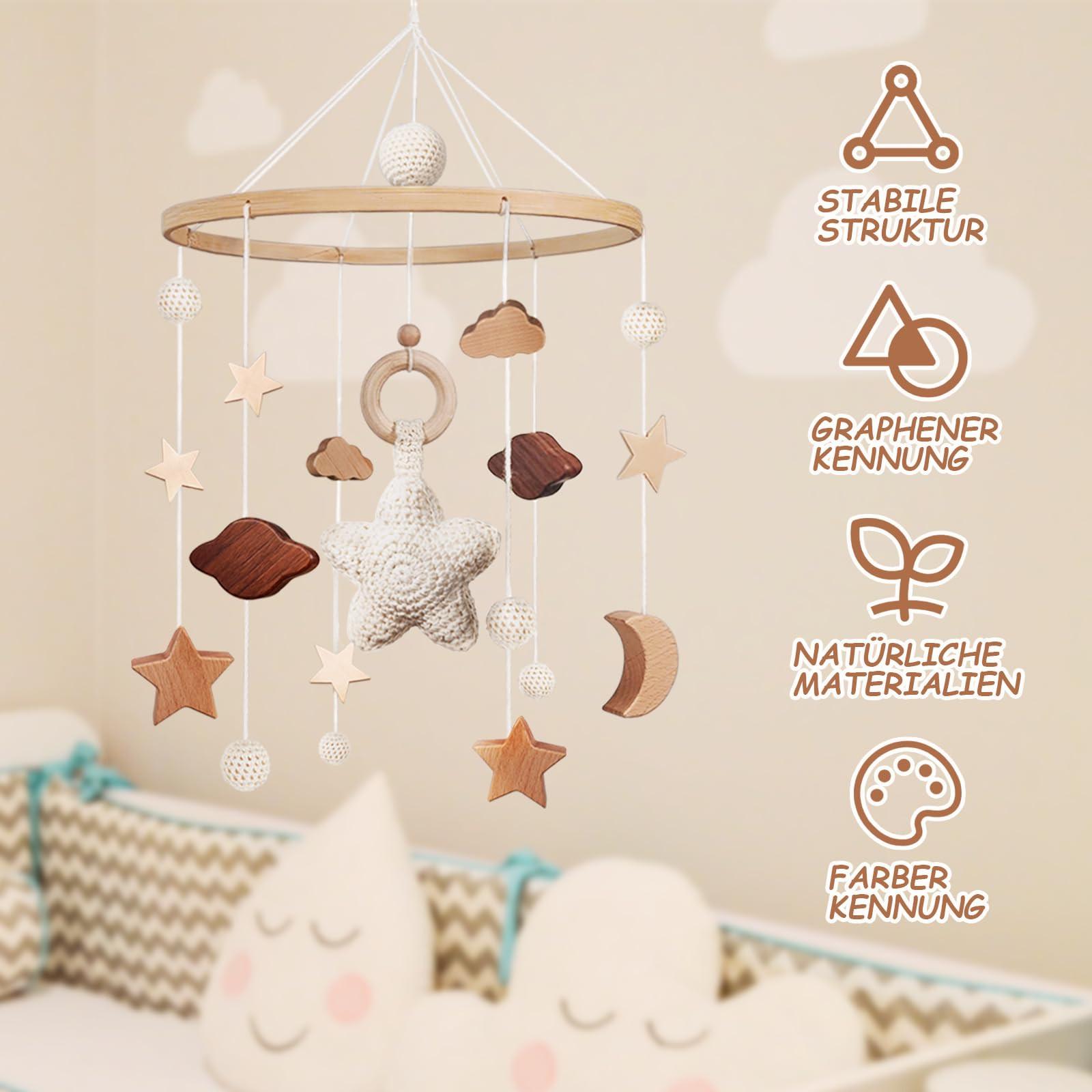 Activity-board  Mobile bébé lit d'enfant cloche carillon vent bébé avec nuages étoiles 