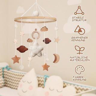 Activity-board  Mobile bébé lit d'enfant cloche carillon vent bébé avec nuages étoiles 