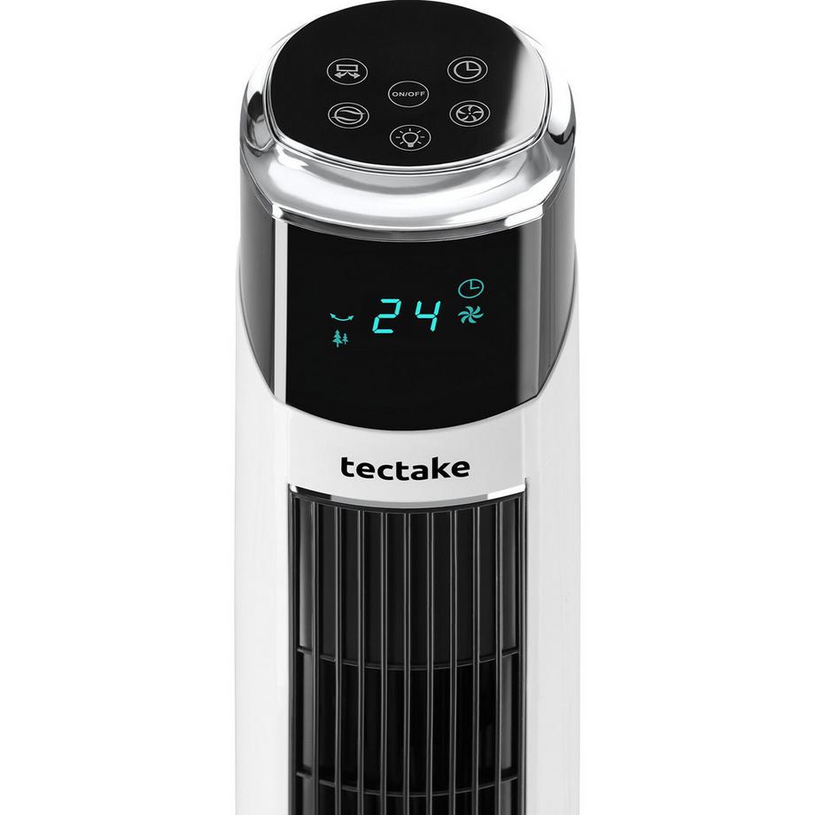 Tectake Turmventilator Arktis mit Schwenkfunktion, mehrere Modi, Fernbedienung, platzsparend, energiesparend  