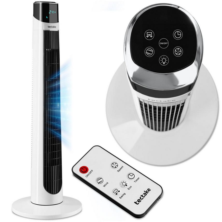 Turmventilator Arktis mit Schwenkfunktion, mehrere Modi, Fernbedienung, platzsparend, energiesparend