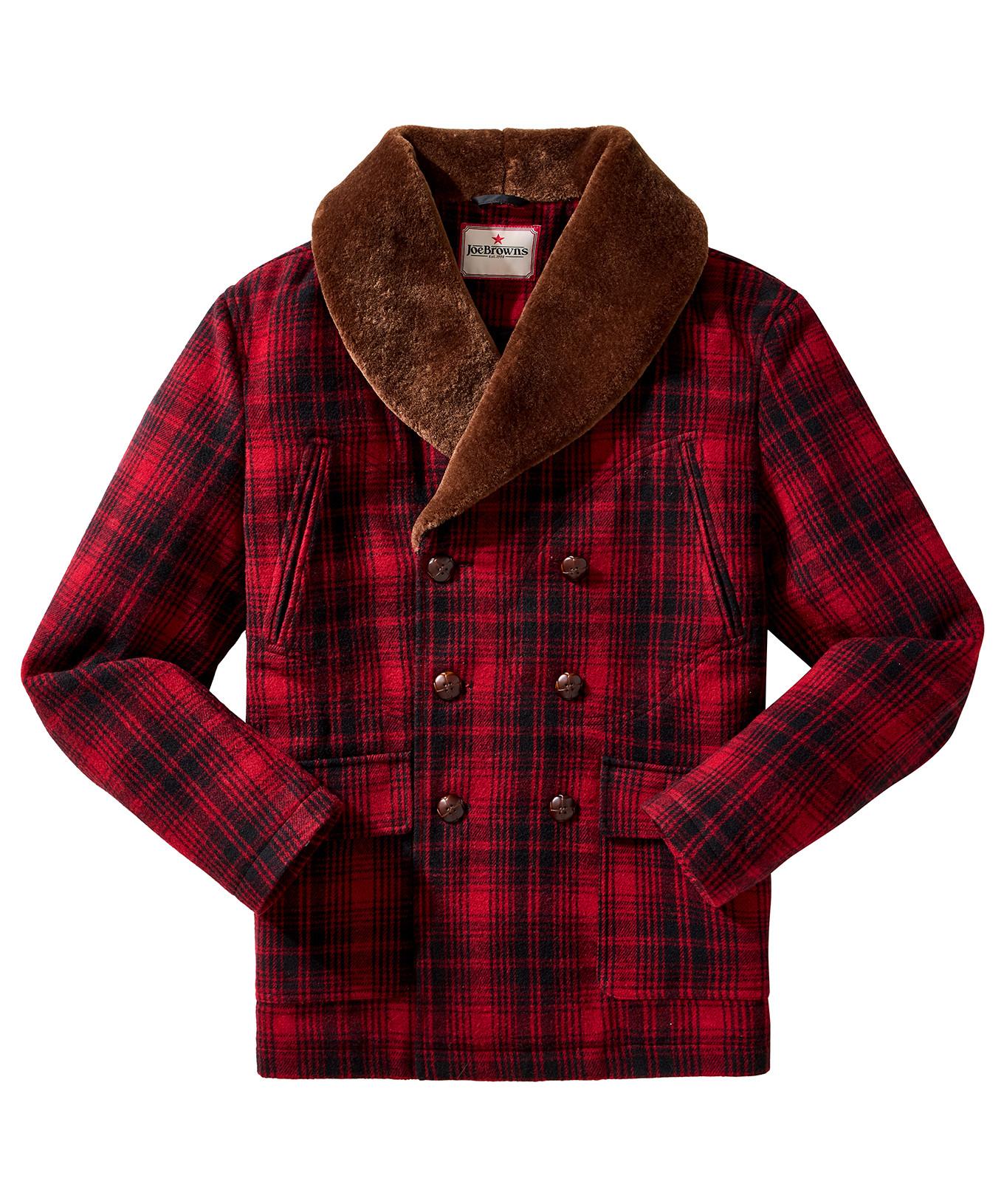 Joe Browns Mantel mit mehrfarbigem Kunstpelzkragen Karomuster  