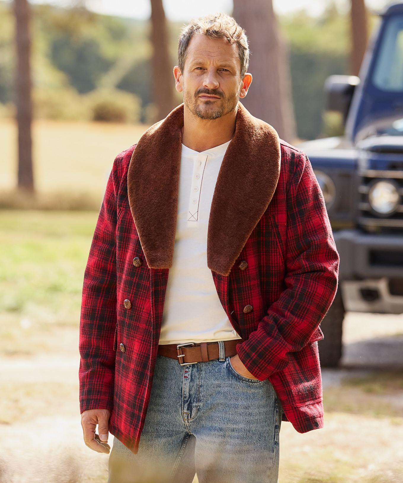 Joe Browns Mantel mit mehrfarbigem Kunstpelzkragen Karomuster  