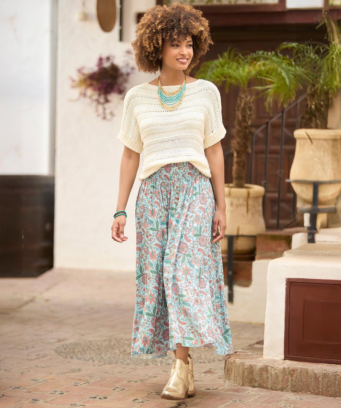 Joe Browns Jupe Maxi Florale Taille Froncée  