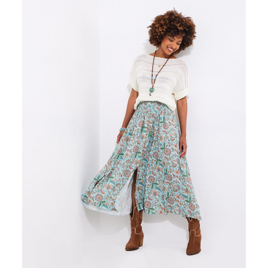 Joe Browns Gonna Lunga Floreale con Vita Arricciata  