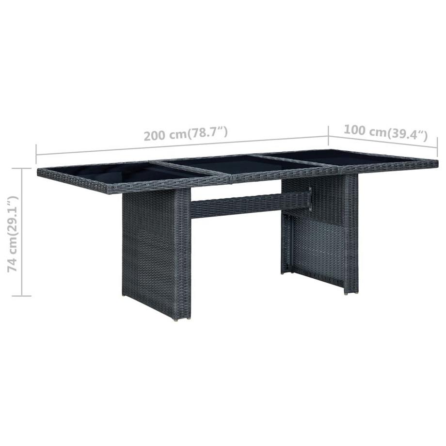 VidaXL Table de jardin rotin synthétique  