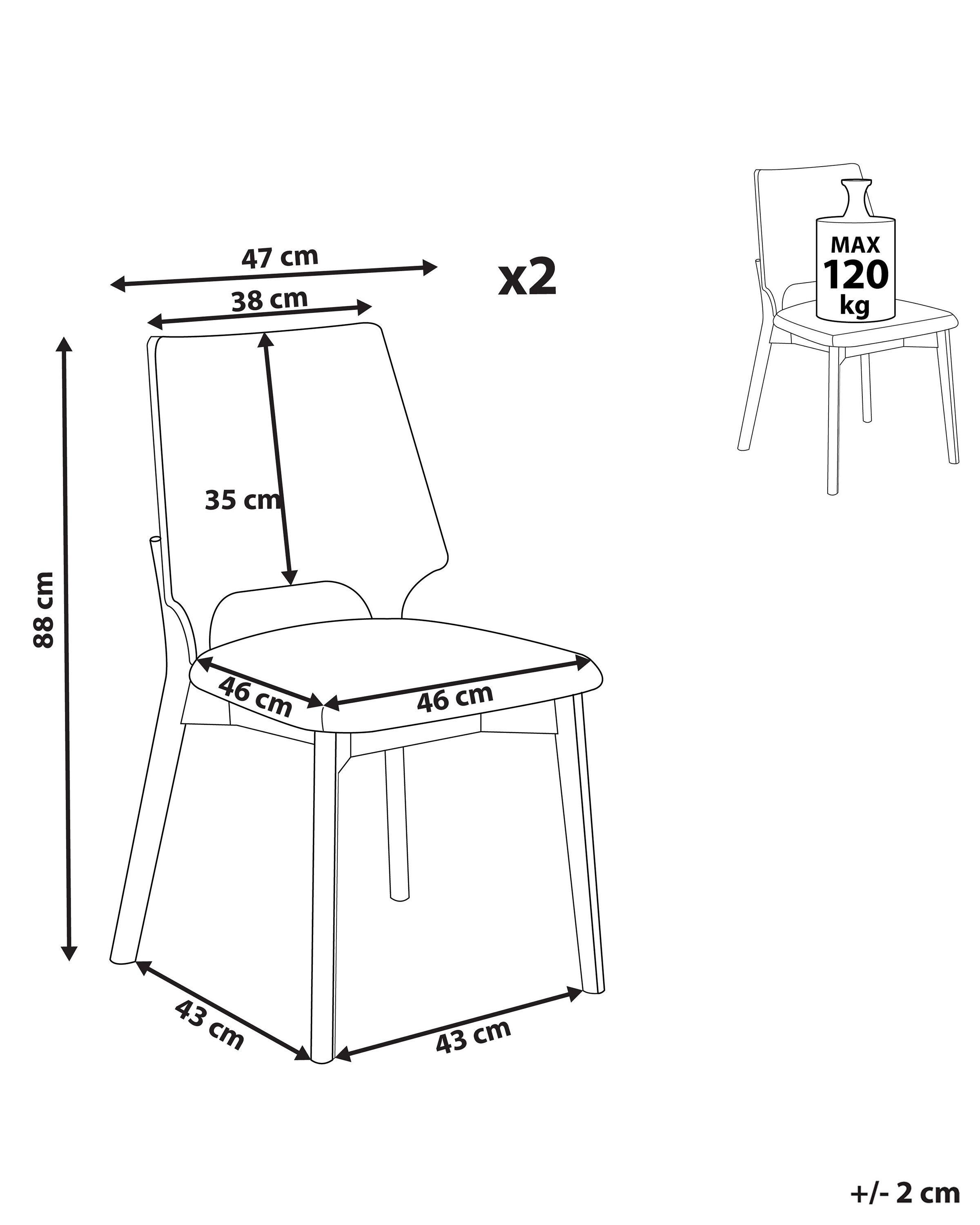 Beliani Lot de 2 chaises de salle à manger en Contreplaqué Rétro ABEE  