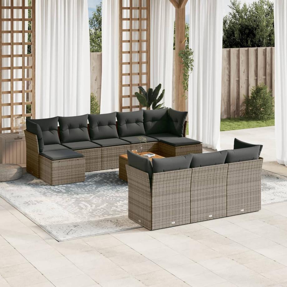 VidaXL set divano da giardino Polirattan  