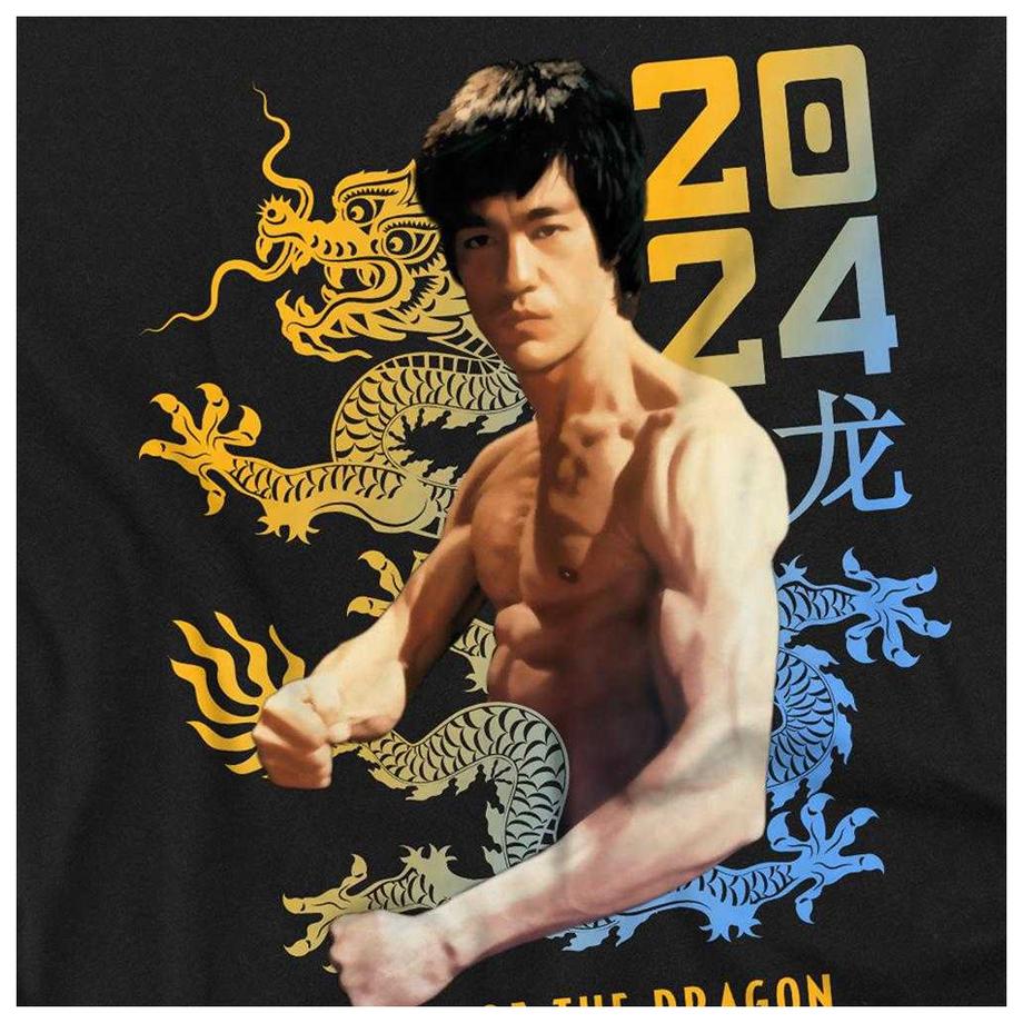 Bruce Lee Maglietta Manica Lunga Year Of The Dragon  