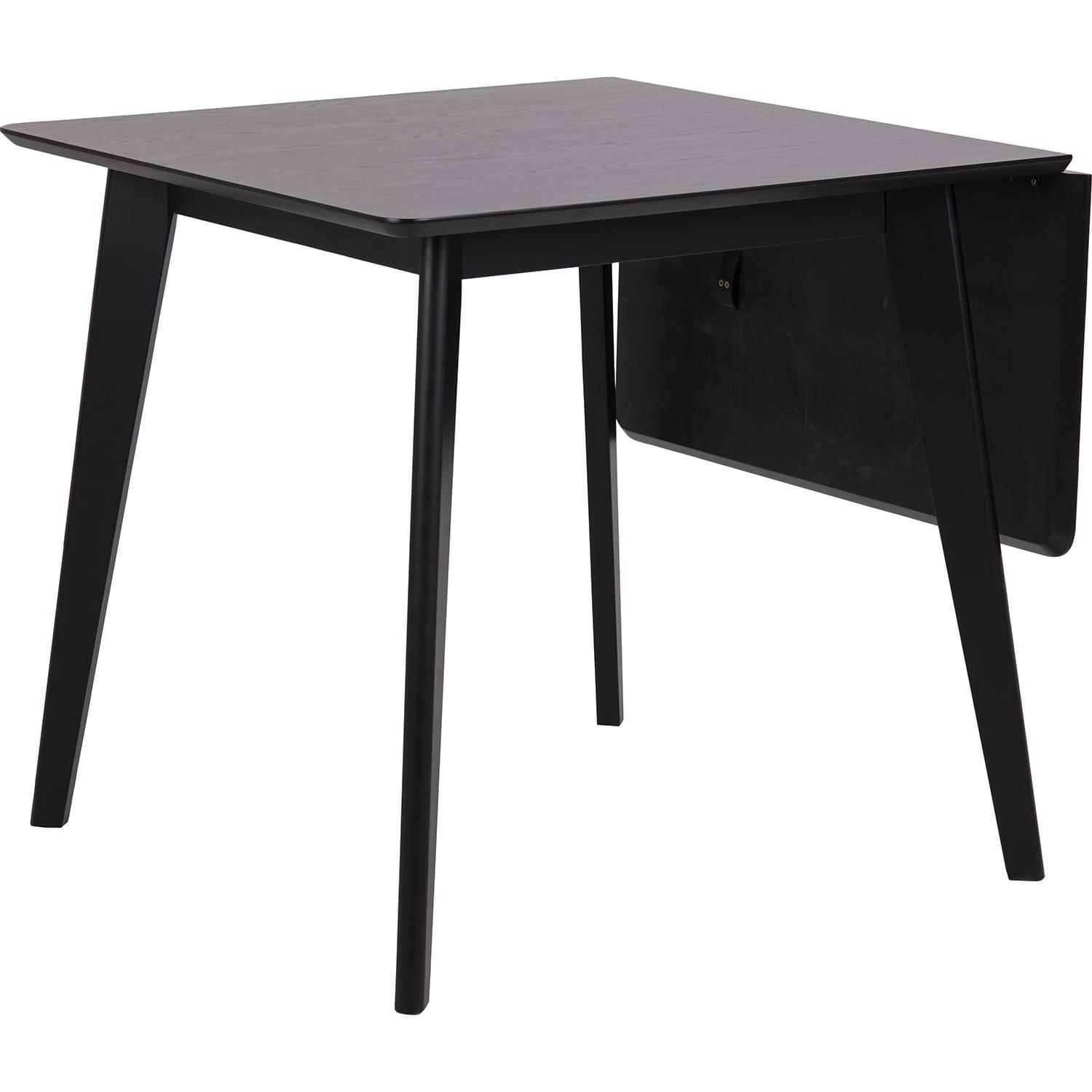 mutoni Tavolo da pranzo Melrose impiallacciato rovere nero 1 prolunga 80/120x80x76cm  