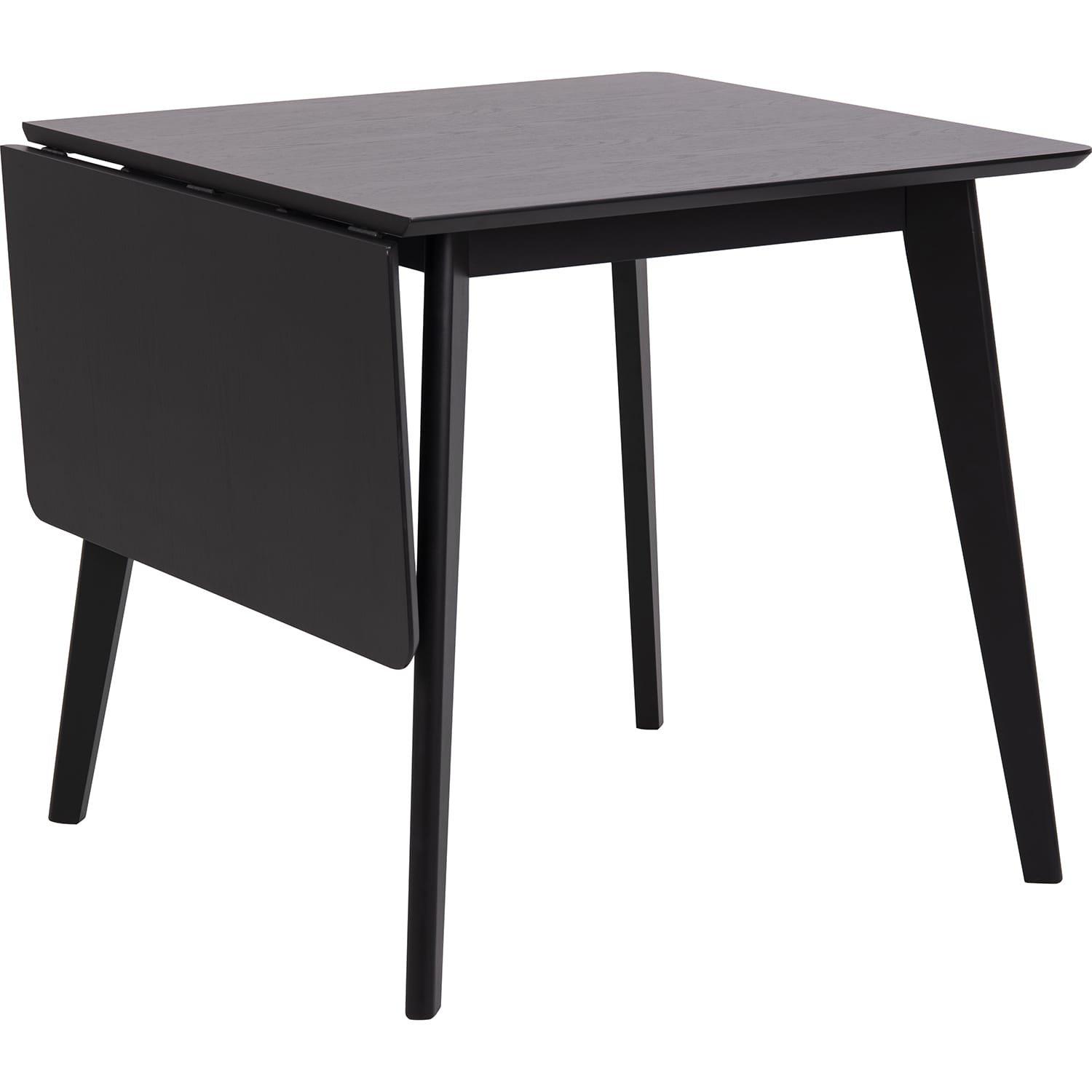 mutoni Table à manger Melrose placage chêne noir 1 rallonge 80 / 120x80x76cm  