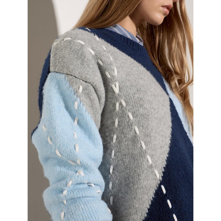 APRICOT Pullover con motivo a rombi Argyle e blocchi di colore  