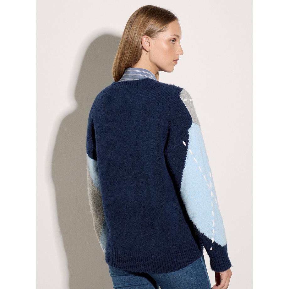 APRICOT Pullover con motivo a rombi Argyle e blocchi di colore  