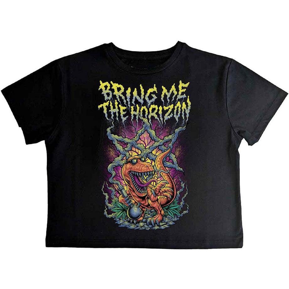 Bring Me The Horizon Bring Me The Horizon Dinosaurier Print Crop Top  