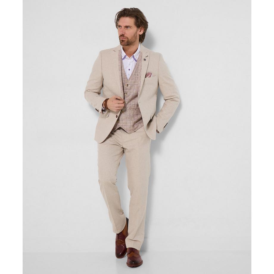 Joe Browns Blazer en Mélange de Lin avec Doublure Florale et Revers en Pointe  