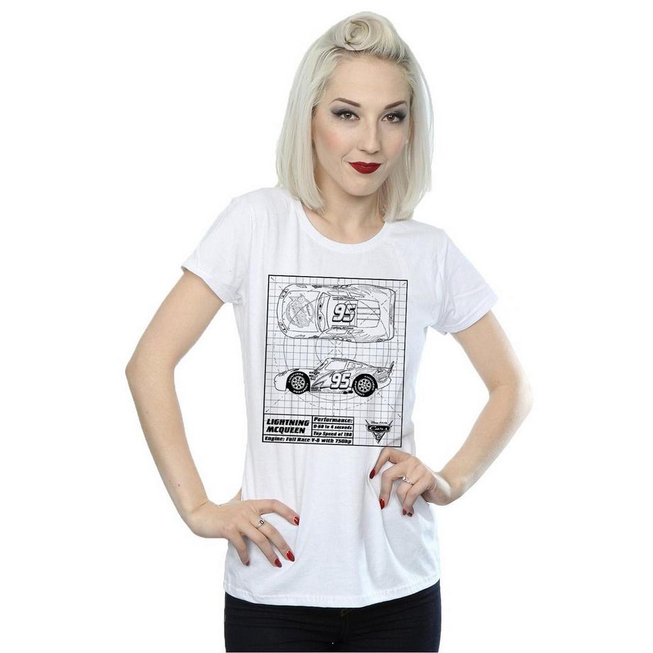 Disney Pixar Cars Lightning McQueen Blueprint T-Shirt  