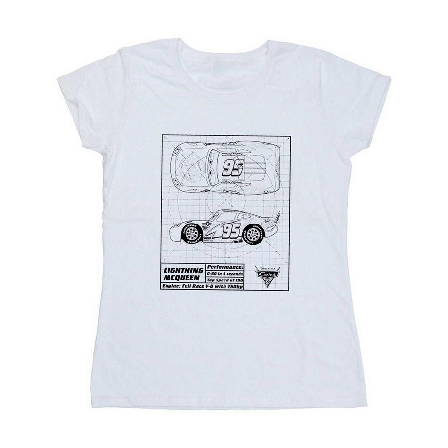 Disney Pixar Cars Lightning McQueen Blueprint T-Shirt  